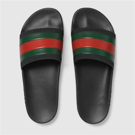 black gucci rubber slides